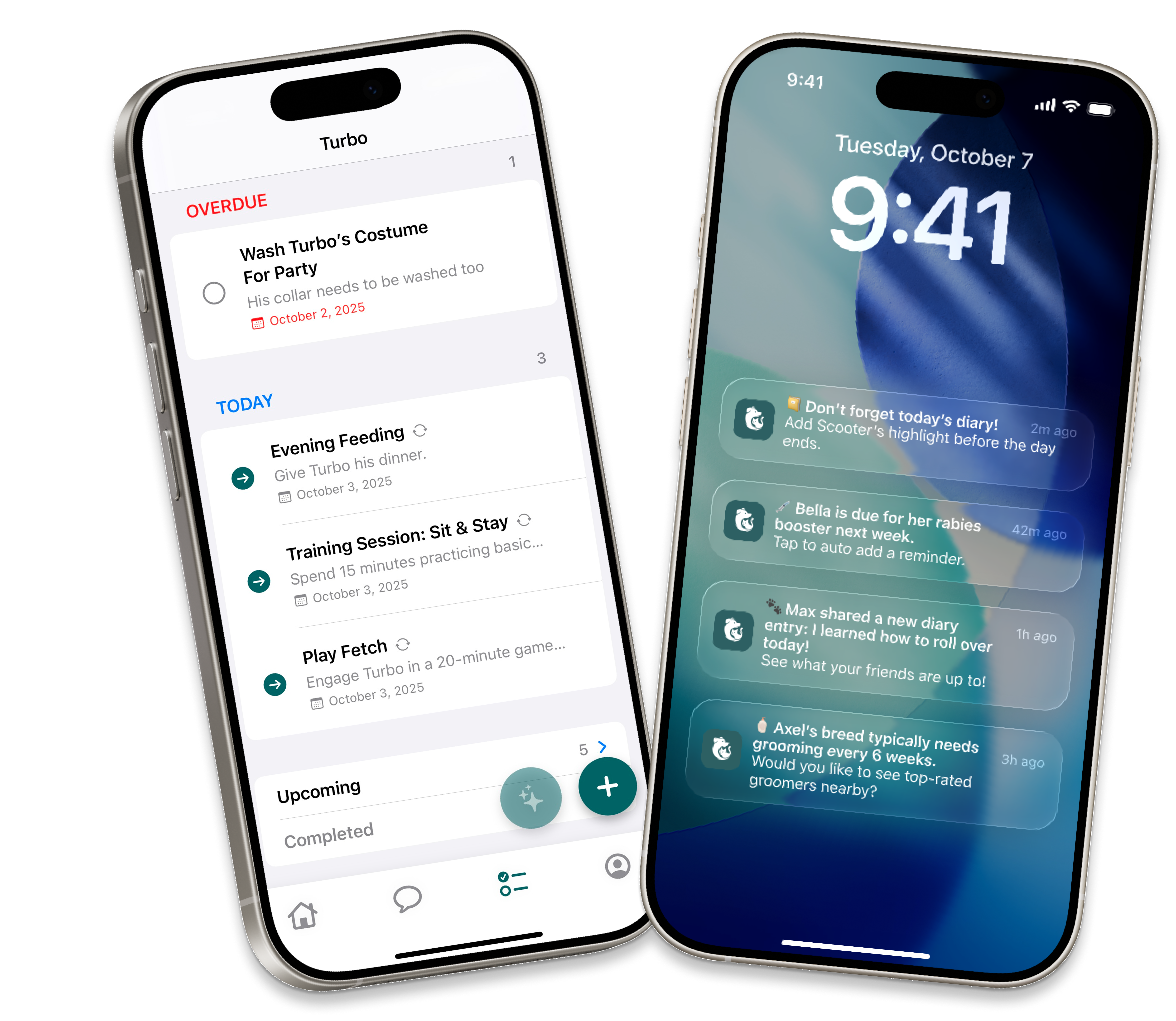 Lock screen notifications and upcoming reminders list - Animo
